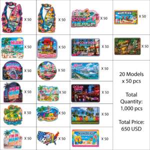 Miami Beach Magnet Package – 20 Models / 1,000 pcs